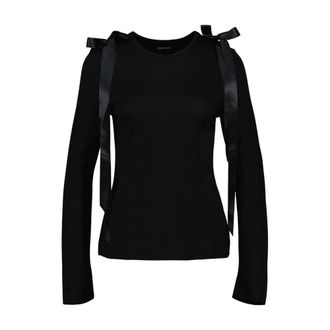 Simone Rocha Bow-Tie Shoulder T-Shirt - Black