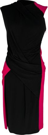 Alexander Wang Draped Color-Blocked Midi Dress in Multicolor Viscose