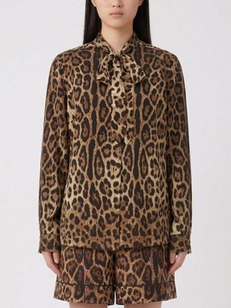 Dolce & Gabbana Animal Print Silk Blouse