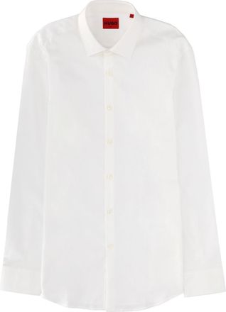 HUGO BOSS White Regular Solid Shirt