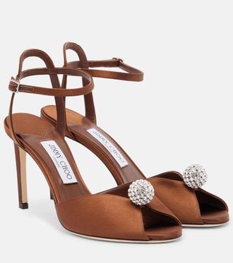 Jimmy Choo London Sacora 85 satin peep-toe sandals