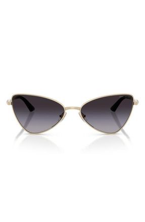 Jimmy Choo London 57mm Gradient Cat Eye Sunglasses in Pale Gold/gradient Gray at Nordstrom