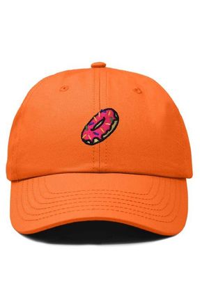 Dalix Donut Embroidered Adjustable Cap in Orange at Nordstrom