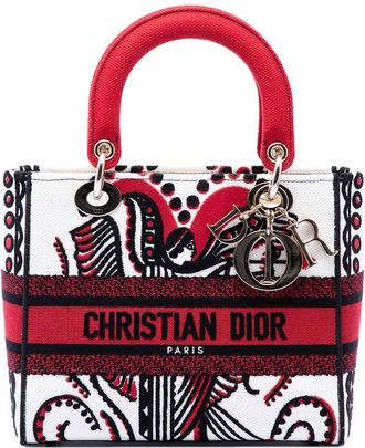 Dior Pre-owned Dior Medium Embroidered Canvas Cupidon Lady D Lite Ladies KJBT3GYDOTRTJR37