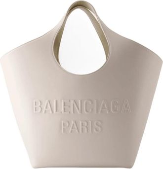 Balenciaga Nacre Leren Tote Crossbody Tas - Dames - Shoppers - Wit - ONE Size - Katoen - Tassen