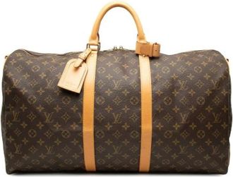 Louis Vuitton Pre-owned Keepall Bandouliere 55 - Dames - Vintage Weekendtas - Bruin - ONE Size - Vintage