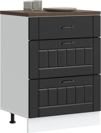 vidaXL Base da Cucina Lucca Nero in Legno Multistrato - Vidaxl