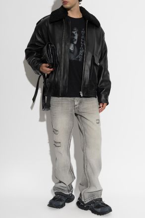 Misbhv Leather Jacket, Mens, Black