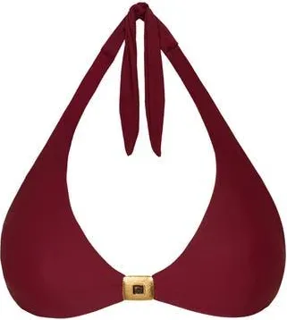 Vix Liza Alanna Solid Halter Bikini Top in Red at Nordstrom Rack, Size Small
