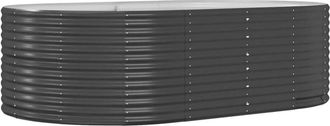 vidaXL Garden Raised Bed Anthracite 212x140x68 cm Galvanised Steel vidaXL