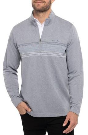 Travis Mathew Travel More Long Sleeve Knit Half Zip Pullover in Heather Grey at Nordstrom Rack, Size Small