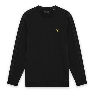 Lyle & Scott Jacquard Tape Crew Neck - Heren - Sweatshirts & Hoodies - Zwart - Maat: XL Katoen