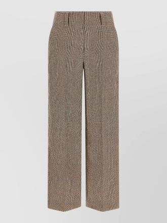 Brunello Cucinelli checked cigarette trousers belt loops side pockets