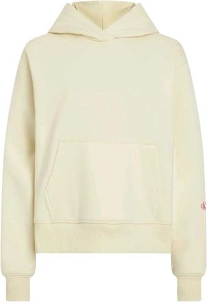 Calvin Klein Back Bold Hoodie - Dames - Hoodies - Beige - M - Katoen - Hoodies & sweatvesten