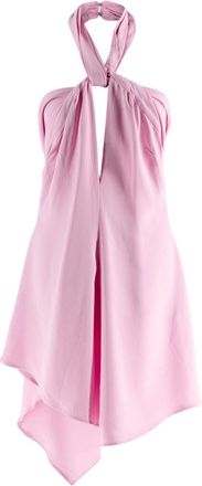 The Attico Becky Cutout Woven Mini Dress in Bubblegum Pink Size S