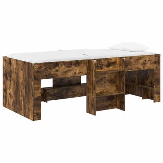 vidaXL Letto Alto Per Bambini Rovere Fumo 75 X 190 Cm Vidaxl