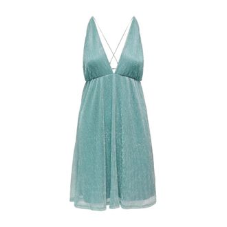 Only Elegante Jurk voor Speciale Gelegenheden - Dames - Korte kleedjes - Blauw - S - Polyester - Kleedjes