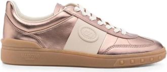 Valentino Schoenen, Dames, Roze, 41 EU, Leer, Upvillage Metallic Lage Sneakers