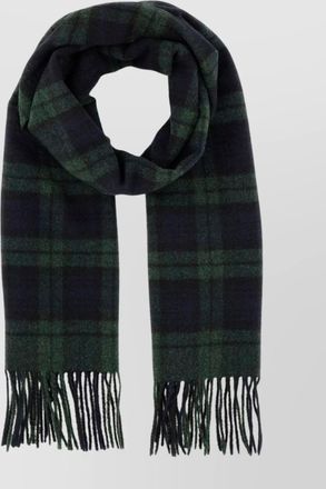 Drôle de Monsieur wool scarf with embroidered check pattern