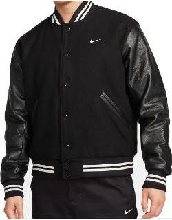 Nike Authenthics Varsity Jacket Asia Sizing Black White FD7846-010