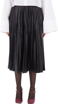 Maison Margiela Black Pleated Midi Skirt