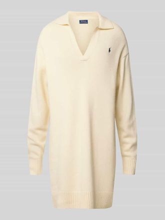 Polo Ralph Lauren Wollkleid mit Logo-Stitching in Sand, Gr&ouml;&szlig;e L