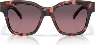 Costa 54mm Polarized Square Sunglasses in Sunset Tortoise /Rose 580G at Nordstrom