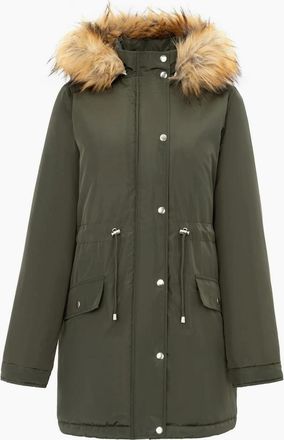 Miso Womens Parka Ladies Jacket - Green - Size: 10