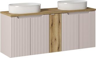 Petits Meubles Mueble doble lavabo 140cm 5 puertas paneles de melamina y mdf