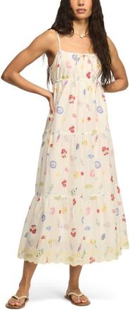 Lucky Brand Floral Print Tiered Maxi Dress in Multi Conversational Print at Nordstrom, Size X-Small