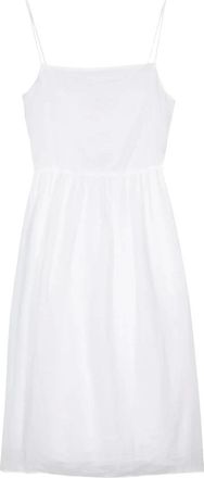 Tommy Hilfiger Linnen Midi Slip Dress - Dames - Jurken - Wit - Maat: S Linnen