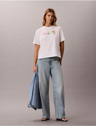 Calvin Klein Jeans Calvin Klein Womens NYC Photostrip Graphic Boxy T-Shirt - Open White - XL