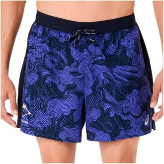 Asics Fujitrail All Over Print 5 Short Laufshorts f&uuml;r Herren | blau