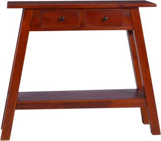 vidaXL Mesa consola clásica de madera maciza caoba marrón 90x30x75cm Vidaxl