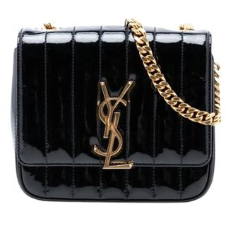Saint Laurent Pre-owned Cross Body Bags, female, Black, Size: ONE SIZE Pre-owned Vicky Crossbody Bag