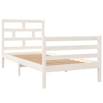 Berkfield Home Beautiful Bed Frame White Solid Wood Pine 90x200 cm