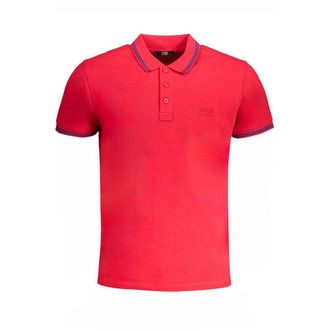 Cavalli Red Cotton Men Polo Mens Shirt