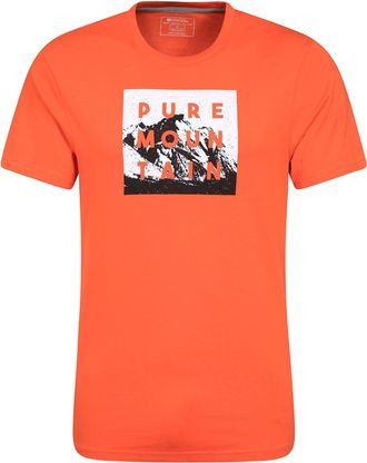 Mountain Warehouse Pure Mountain Mens Cotton T-Shirt Orange (Pure Mountain) XXS