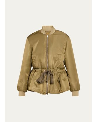 Cinq &agrave; Sept Valerina Peplum Bomber Jacket