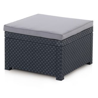 Shaf Pouf Ratan Resina Diva Grafito 56x56x39 Cm - 55444