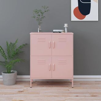 Berkfield Home Storage Cabinet Pink 80x35x101.5 cm Steel