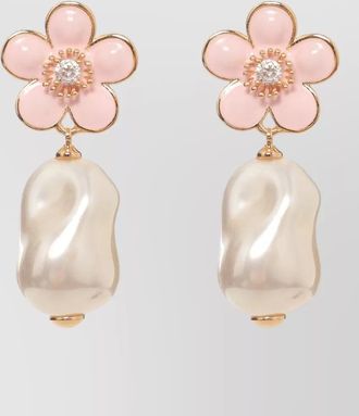 Self Portrait floral drop earrings