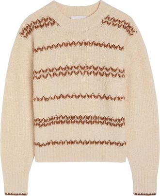 Isabel Marant Isabel Marant &eacute;toile Roxane Embroidered Wool-blend Jumper - Ecru - 34 (UK6 / XS)
