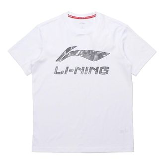 Li-Ning Printed Logo Casual Short Sleeve Tee White Silver AHSP495-7