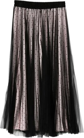 Styland Gonna plissettata a pois - Nero