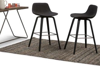 Simpli Home Set Of 2 Randolph Mid Century Modern 28In Bentwood Counter/ Bar Height Stools