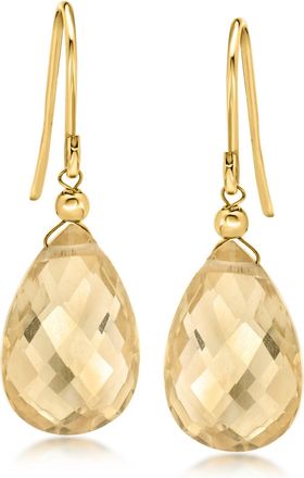 Ross-Simons Citrine Drop Earrings in 10kt Yellow Gold