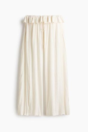 H&M Pintucked Trousers in Cream at Nordstrom, Size X-Large