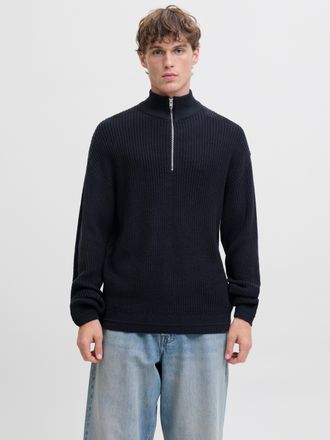 Jack & Jones Troyer JACK & JONES JJKAITO KNIT HALF ZIP BF, Herren, Gr. XL, blau (sky captain), Strick, Obermaterial: 70% Polyacryl, 30% Baumwolle, unifarben, relax