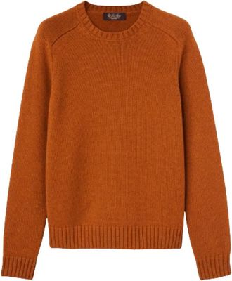 Loro Piana Fluffy Bruine Kasjmier Trui met Ronde Hals - Dames - Cashmere truien - Bruin - XS - Kasjmier - Truien & Vesten
